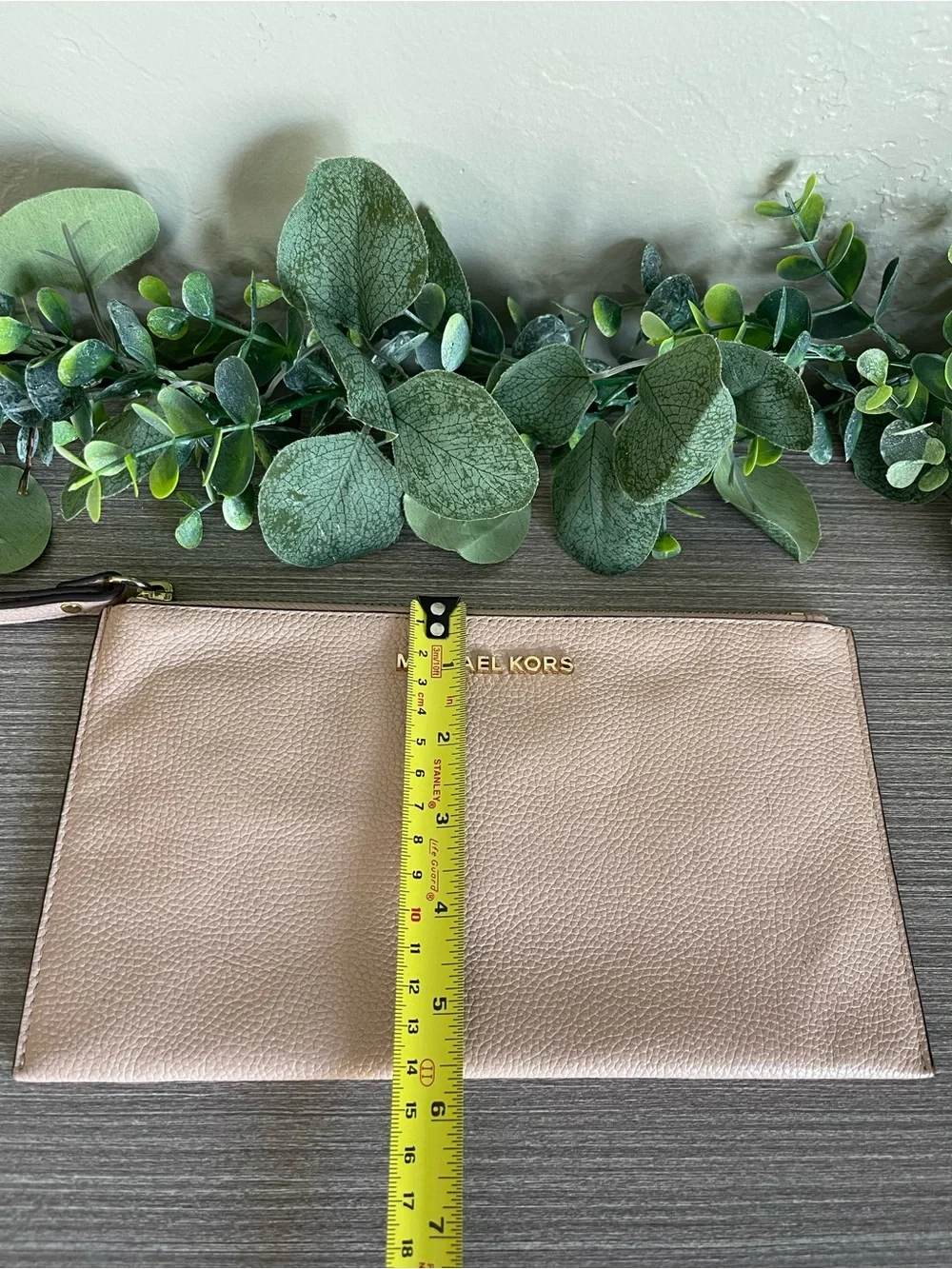 Michael Kors Jet Set Pebbled Leather Wristlet XL Clutch Nude - Picture 5 of 5